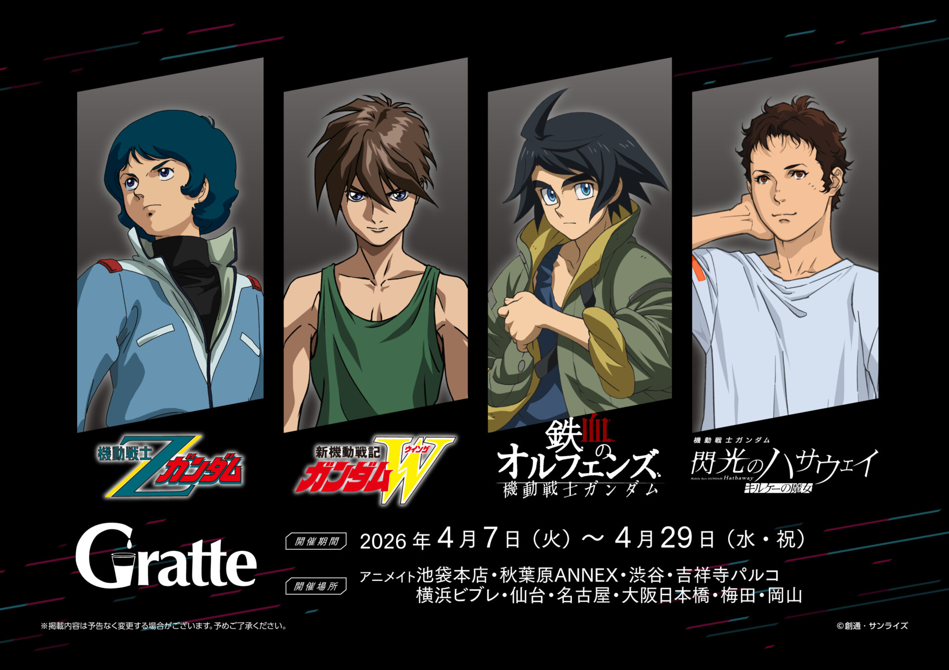 ガンダムシリーズ（Z/W/鉄血/ハサウェイ）4作品合同 Gratte