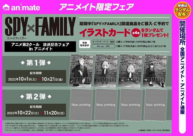 10月よりアニメ第2クール放送開始 Spy Familyフェア紹介 アニメイト柏